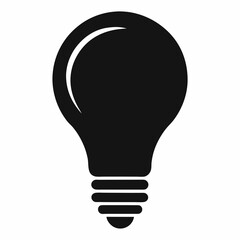 Bold Lightbulb Black Silhouette Vector Design on a White Background