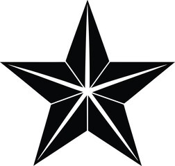 Black Star Icon Sharp Points, Geometric, Simple, Bold, Graphic, Monochrome, Design, Symbol, Illustration
