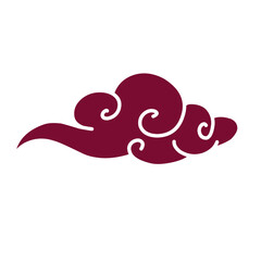 Hand drawn red chinese cloud