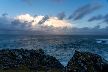 Sunrise clouds over the sea