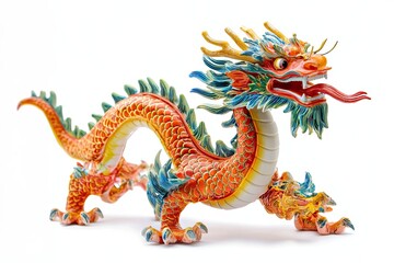 Fototapeta premium Vibrant Colorful Chinese Dragon Figurine
