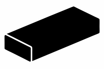 Bold Eraser Black Silhouette Vector Illustration on White Background