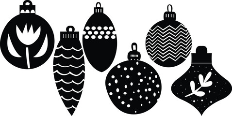Silhouette of different decoration designs and shapes 