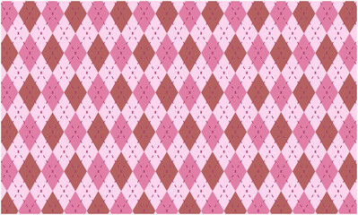 アーガイルチェック素材／ピンク