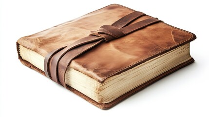 Antique Leather Bound Book With Leather Closure