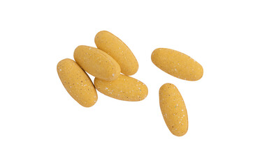 heap of pills isolated on white