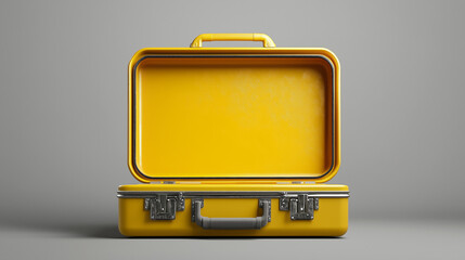 An open deep yellow toolbox