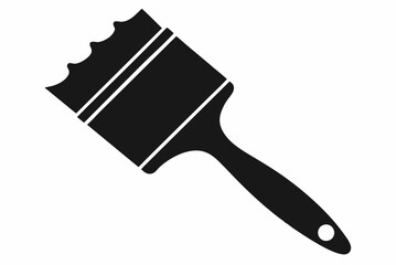 Black Paintbrush Silhouette Vector Illustration on White Background