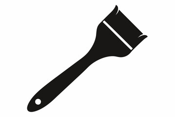 Black Paintbrush Silhouette Vector Illustration on White Background