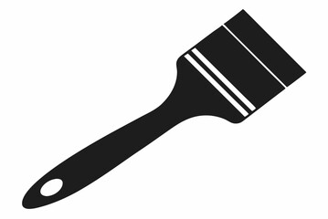 Black Paintbrush Silhouette Vector Illustration on White Background