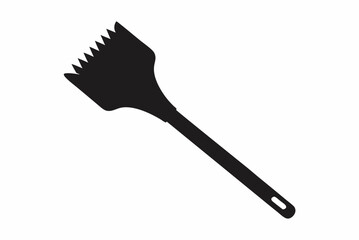 Black Paintbrush Silhouette Vector Illustration on White Background