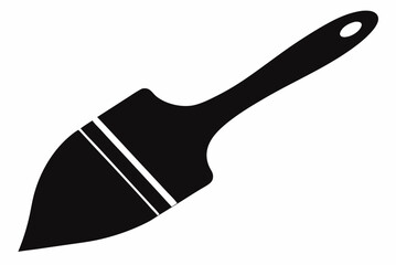 Black Paintbrush Silhouette Vector Illustration on White Background