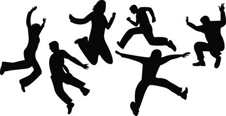 jumping silhouettes, Jumping styles vector 
