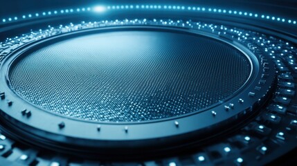 Intricate Silicon Wafer with Glowing Circuitry Edges