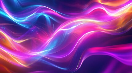 3D rendering with glowing neon lines and vibrant psychedelic colors. Abstract ultraviolet background. 