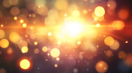 Obraz premium Abstract Bokeh Background With Warm Golden Lights and Soft Glows Creating a Festive and Dreamy Atmosphere