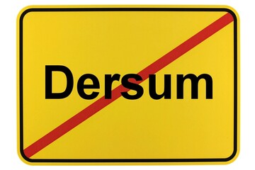 Illustration eines Ortsschildes der Gemeinde Dersum in Niedersachsen
