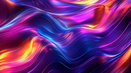 Obraz premium 3D rendering with glowing neon lines and vibrant psychedelic colors. Abstract ultraviolet background. 