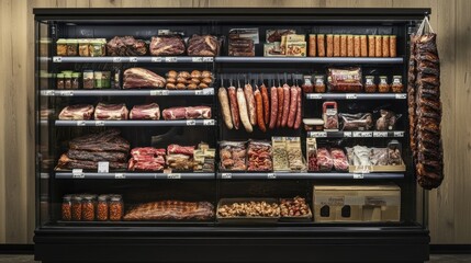 Fresh Selection of Meats in Chilled Display Case