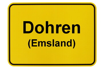 Illustration eines Ortsschildes der Gemeinde Dohren (Emsland) in Niedersachsen
