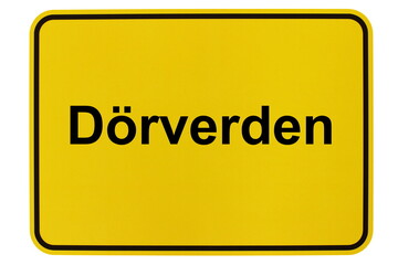 Illustration eines Ortsschildes der Gemeinde Dörverden in Niedersachsen