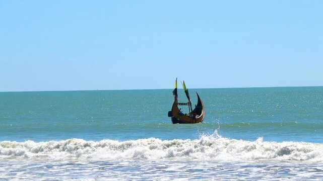 A fishing boat across the sea