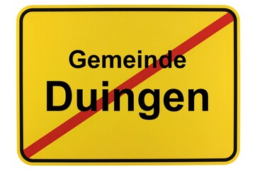 Illustration eines Ortsschildes der Gemeinde Duingen in Niedersachsen