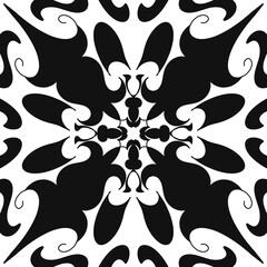 Batik collections in black and white, seamless pattern