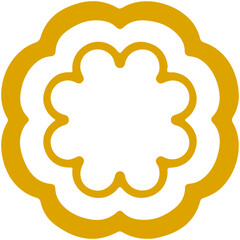 Oriental Flower Shape line icon
