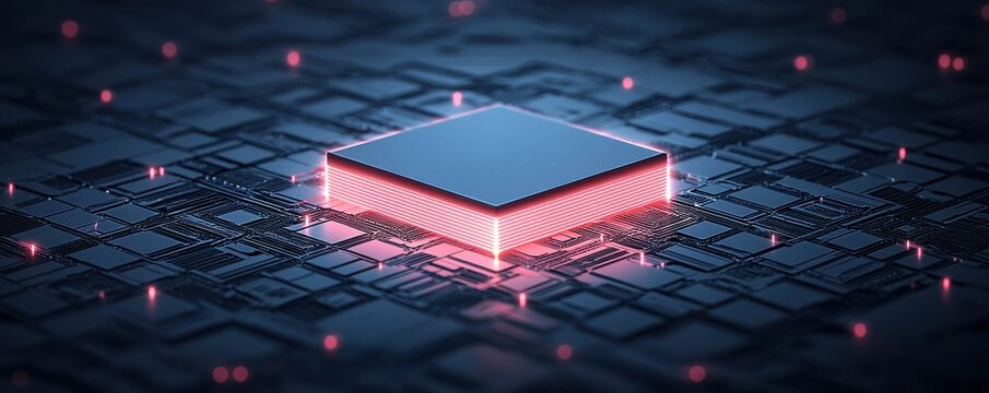Cyber background visualization glowing isometric network art