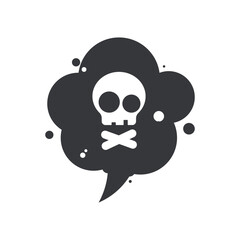 Isolated pictogram illustration dangerous gas, smoke chemical hazard with skull and bones