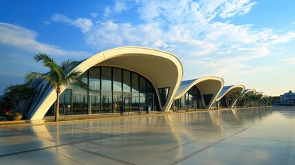 Fototapeta premium Modern Railway Station Architecture in Vientiane, Laos