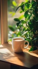 Warm Cup of Coffee in a Cozy Morning Setting