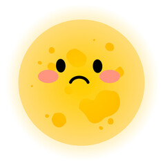 Unhappy Moon cartoon icon
