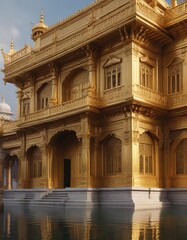 Fototapeta premium Golden temple architecture with intricate details, intricate details, architecture