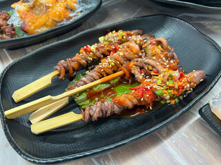 Korea food. Grilled Whole Octopus