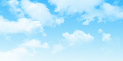 Blue sky and clouds for background. Beautiful natural blue sky wallpaper, background. Vector