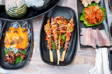 Korea food. Grilled Whole Octopus