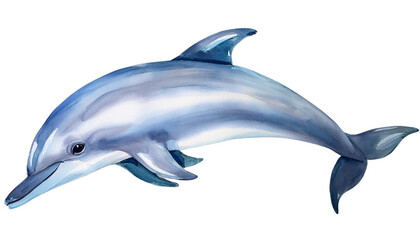 Obraz premium Watercolor Dolphin Ocean Mammal Marine Wildlife Aquatic Animal Sea Creature Wildlife Art Underwater