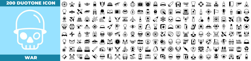 War Duotone Editable Icons set.