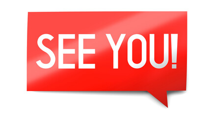 See you - speech bubble - 3D illustration