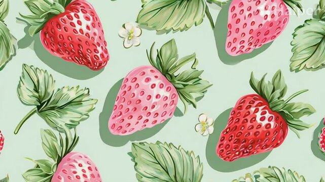 seamless pattern with strawberries