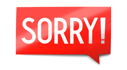 Fototapeta premium Sorry - speech bubble - 3D illustration
