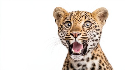 Obraz premium Joyful Surprised Leopard Expression