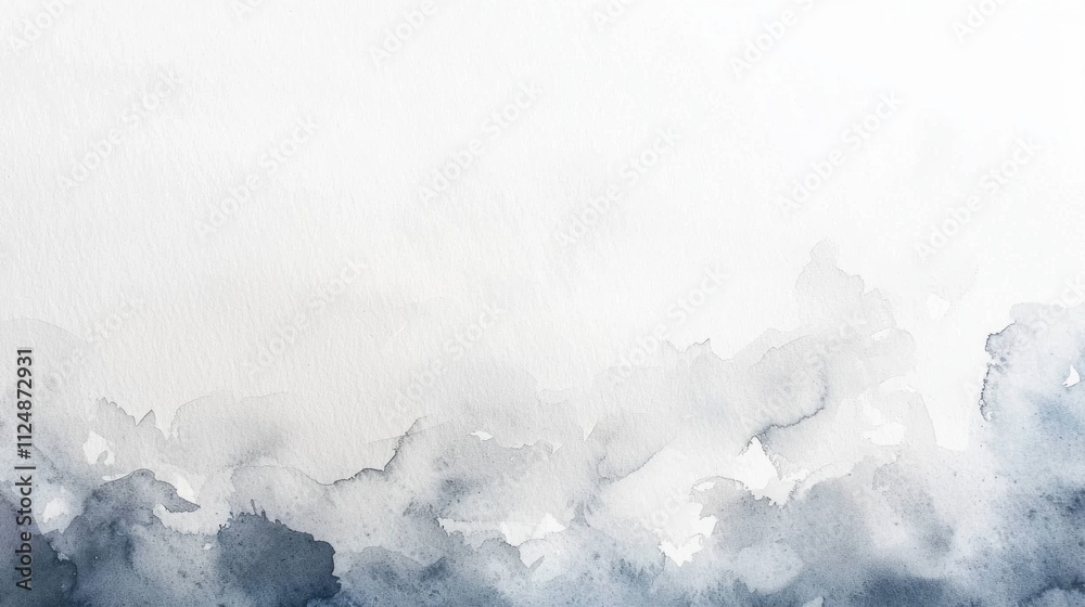 Poster elegant watercolor paper texture features soft gray and blue tones blending seamlessly into a white 