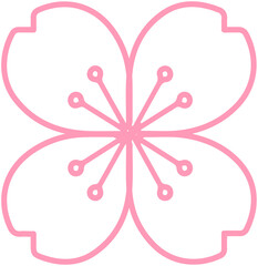 Cherry blossoms Flowers line icon