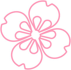 Cherry blossoms Flowers line icon