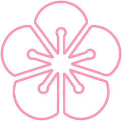 Cherry blossoms Flowers line icon