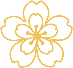 Oriental Style Flowers line icon