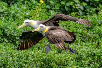 Obraz premium Waved Albatross Courtship